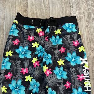 Hurley Kids' Tropical Floral Shorts - Black, Blue, Pink, Yellow